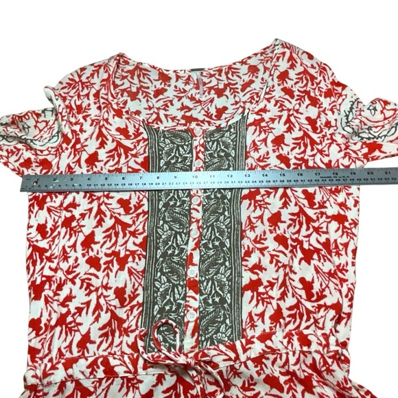 FREE PEOPLE 100% Viscose Resort Romper in Gardenia Combo Drawstring Waist Sz S - Picture 6 of 9